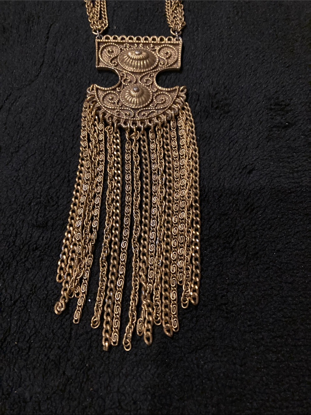 Vintage 1970’s goldette Etruscan revival statement necklace - Picture 2 of 5